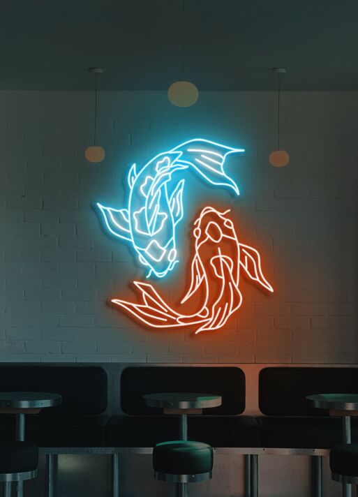 Koi Fish Neon Art Serenity and Grace for Tranquil Spaces