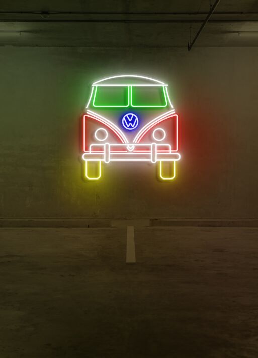 Bus Vintage Neon for Nostalgic Road Trips