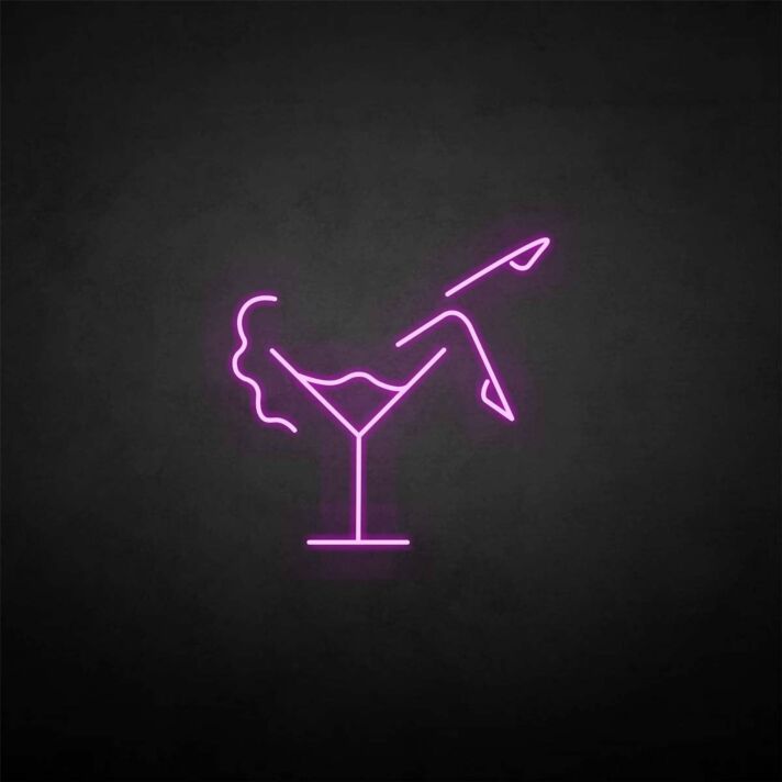Woman in a cup' neon sign