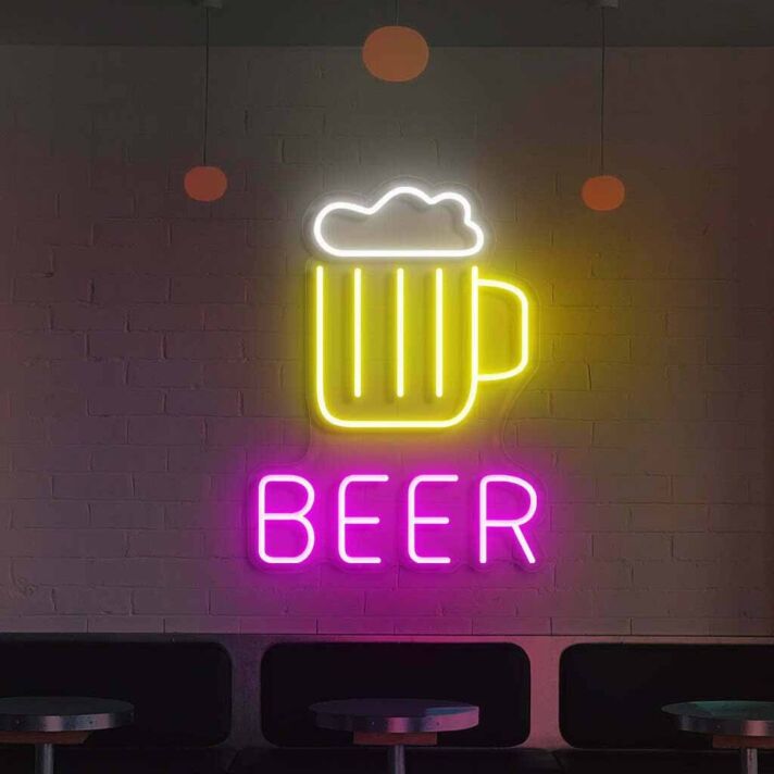 Customize Beer Chilled Neon Cheers for Brew Lovers