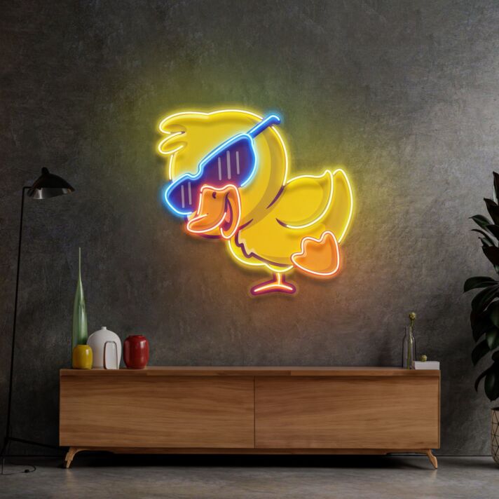 Jolly Duck Jumping Led Neon Sign Light Pop Art