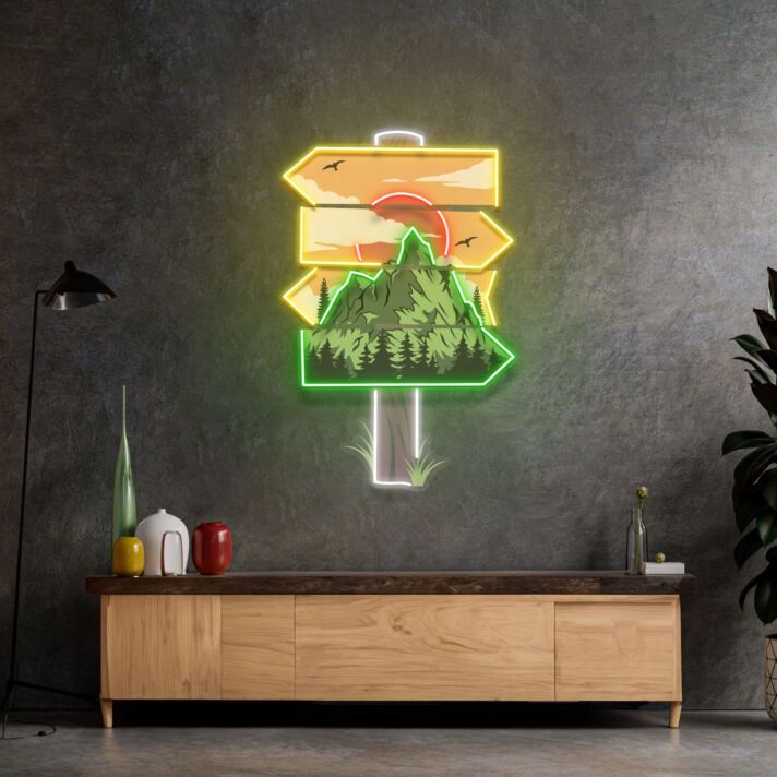 Red Moon Forestry Led Neon Sign Light Pop Art