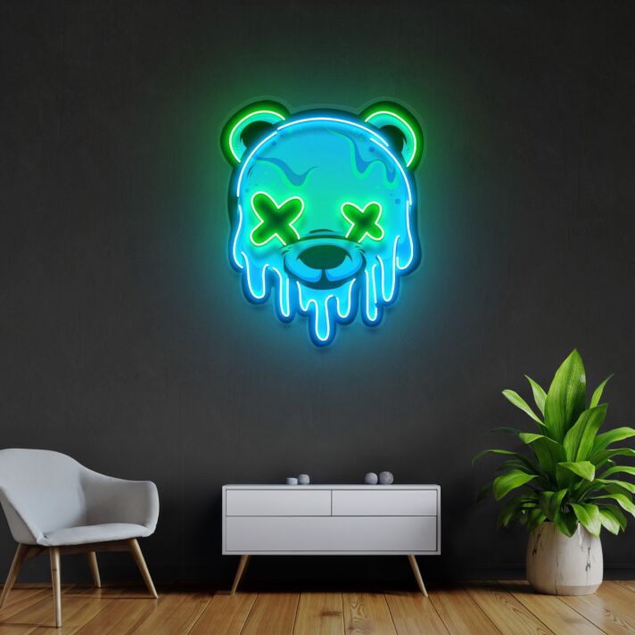 Ice Head Bear Led Neon Acrylic Artwork