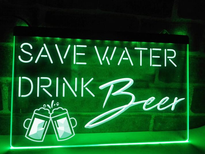Save Water Drink Beer Hanging Neon Sign