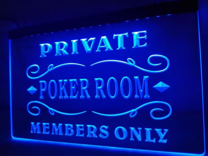 Private Poker Room Hanging Neon Sign