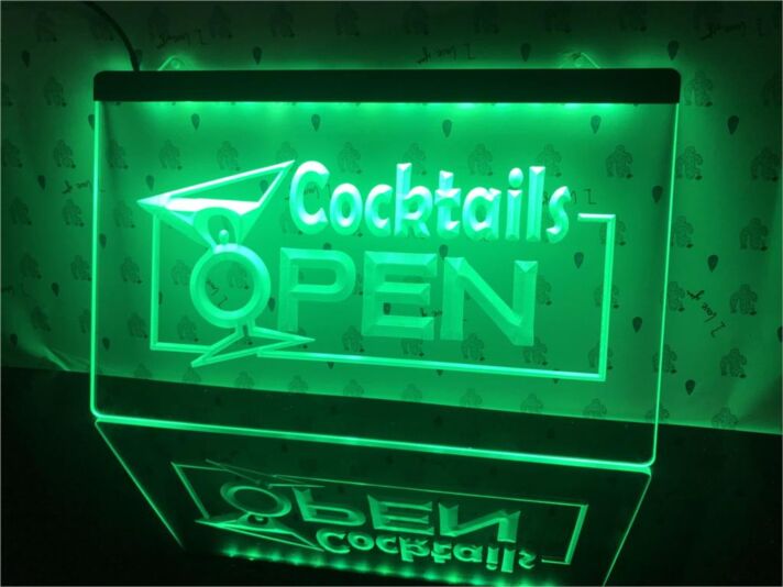 Cocktails Open Hanging Neon Sign