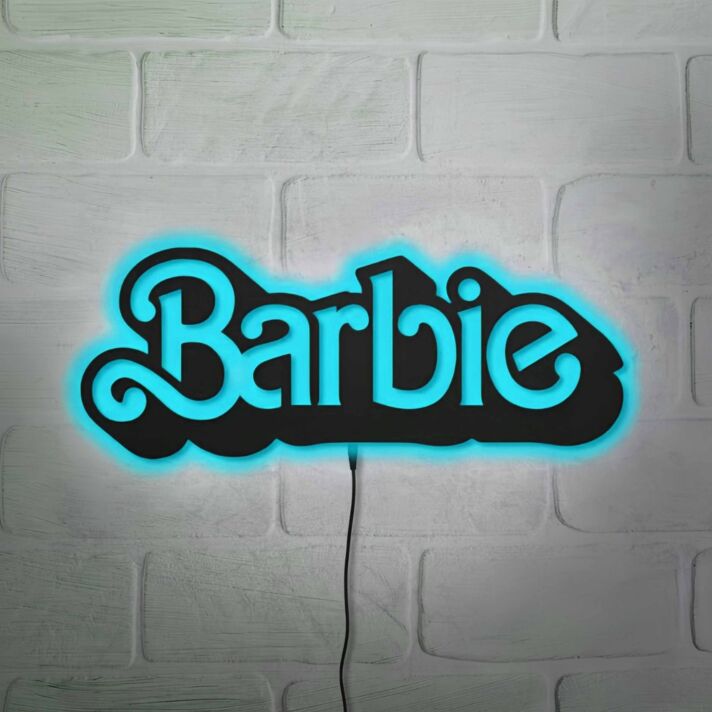 Barbie Wall Decor Neon Black Backsplash