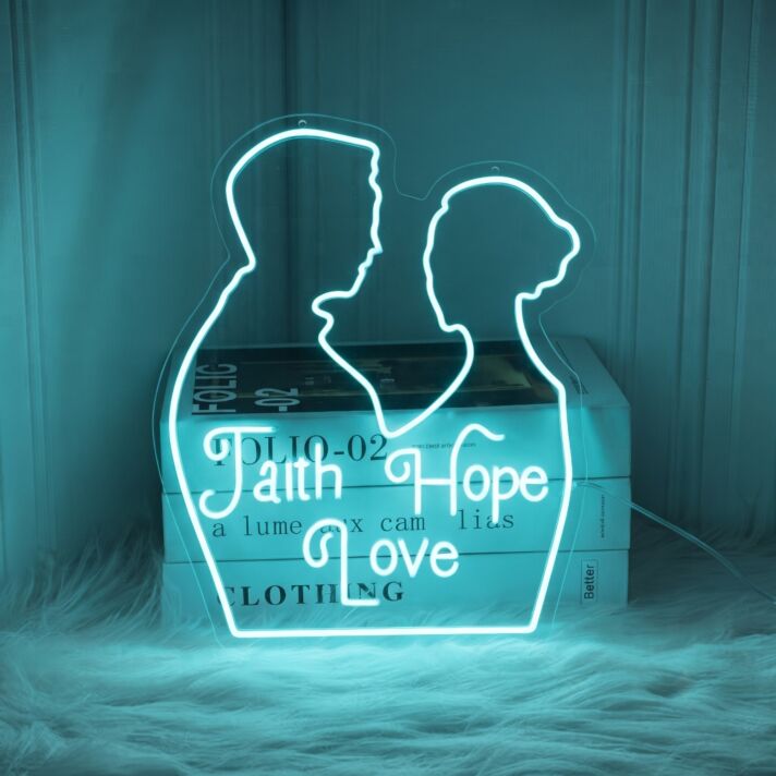 Customize FAITH HOPE LOVE Wedding Decor Neon Sign