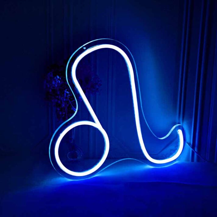 Leo Zodiac Sign Neon
