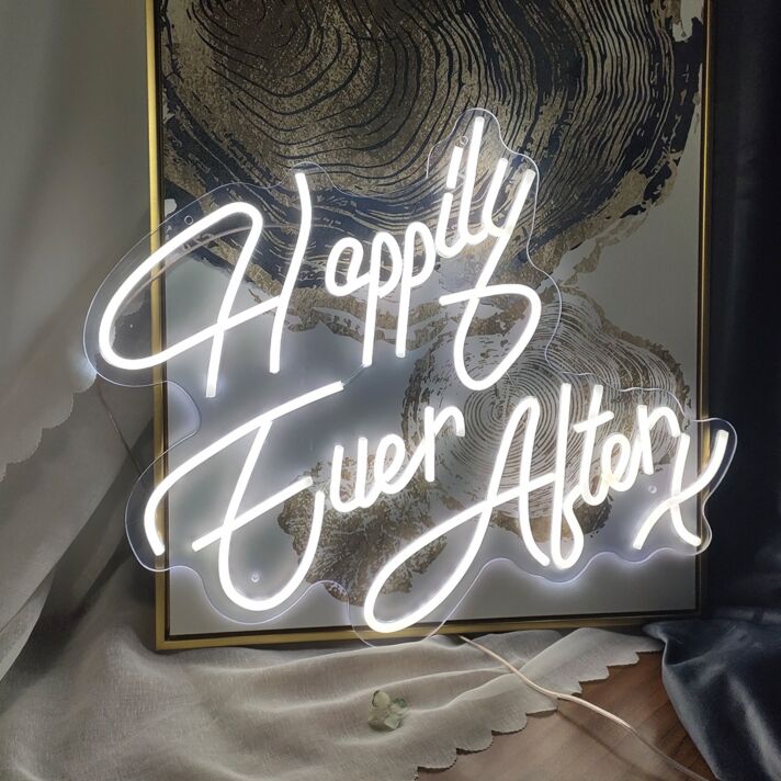 Happily Ever After Wedding Decor Neon Sign