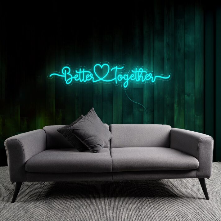 Together Better Together Wedding Quotes LED Neon Sign