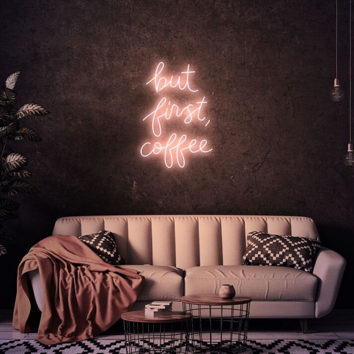 But First Coffee Neon Sign for Cafes and Coffee Shops