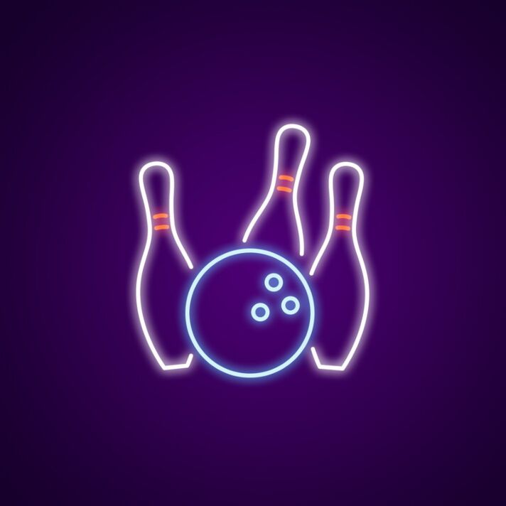 Bowling Ball And Pins Neon Sign for Bowling Alleys and Fun Spaces
