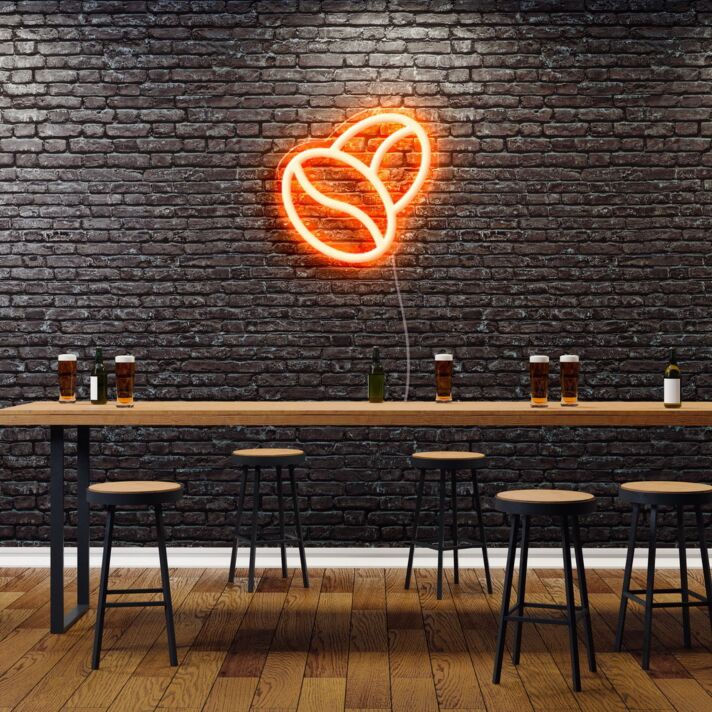 Coffee Beans Neon Sign for Cafes and Coffee Shops