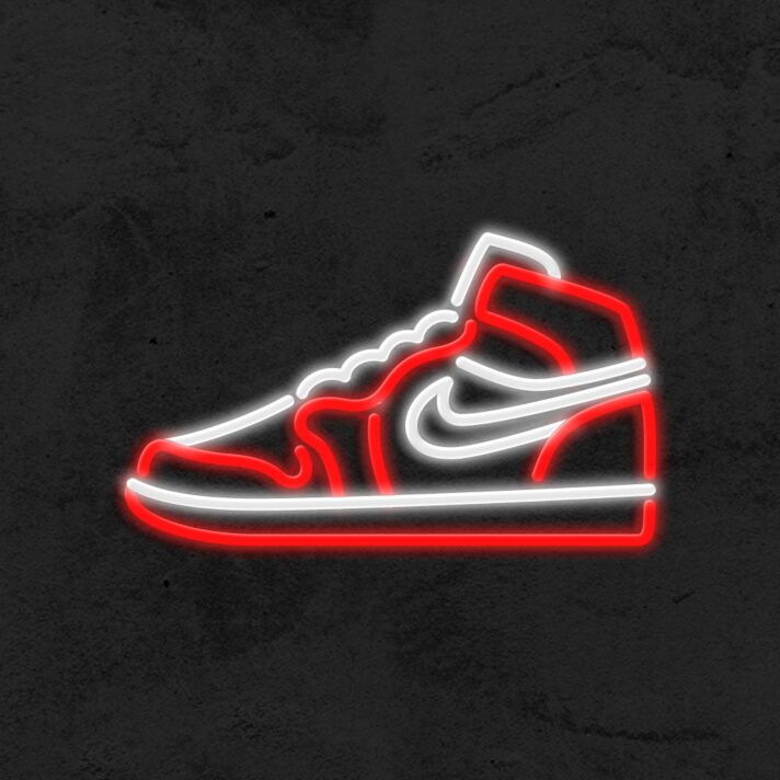 Aj1 Red Retro Shoe Air Jordan 1 Neon Sign for Sneaker Lovers