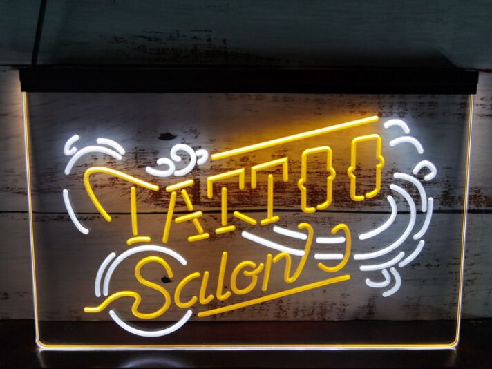 Tattoo Salon Indoor Dual LED Neon Sign for Tattoo Studios