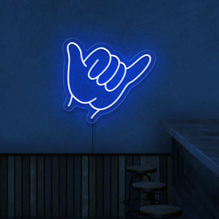 Shaka Neon Sign for Beach and Surfing Themes