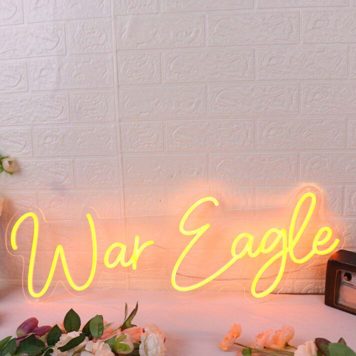 War Eagle Orange LED Neon Sign for Sports Fans