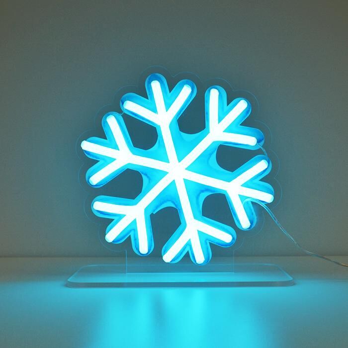 Snowflake Emoji Neon Sign adds a festive touch to Christmas decor