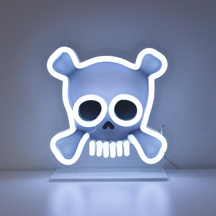Skull and Crossbones LED Neon Sign for Halloween Decor