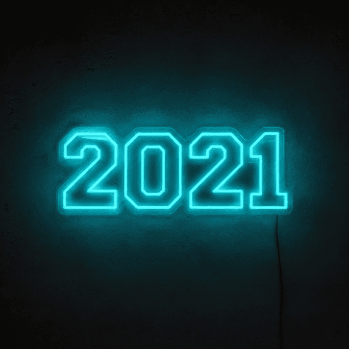 2021 Neon Sign for celebratory New Year decor