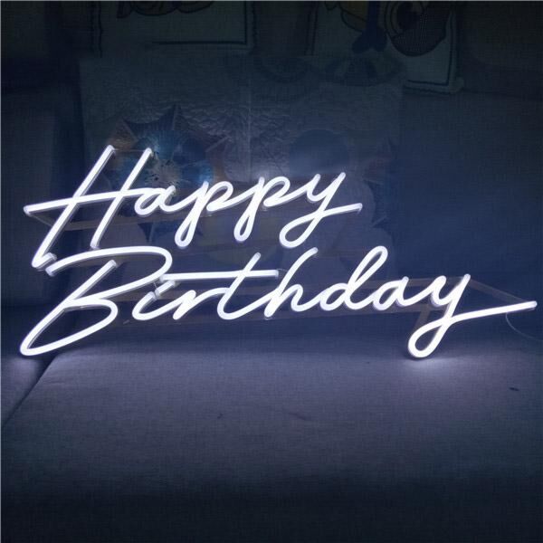 Happy Birthday Neon Sign for celebratory birthday decor