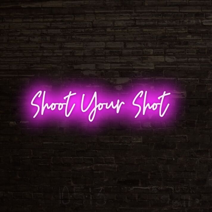 Shoot Your Shot Neon Sign perfect for motivational decor