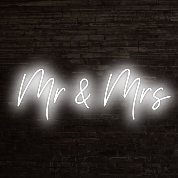 Mr And Mrs Neon Sign ideal for wedding celebrations