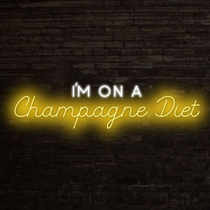 Champagne Diet Neon Sign adds a fun touch to party decor