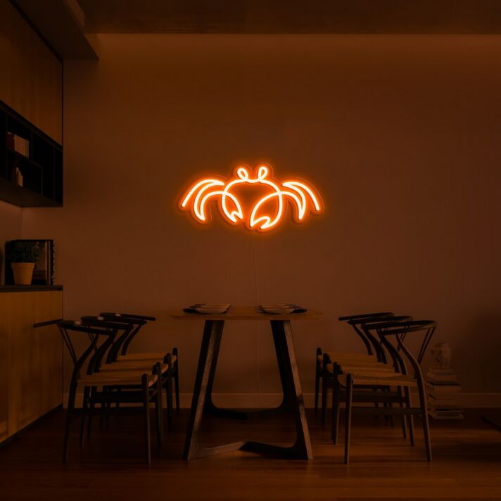 Cancer Crab Neon Sign for Astrology Fans