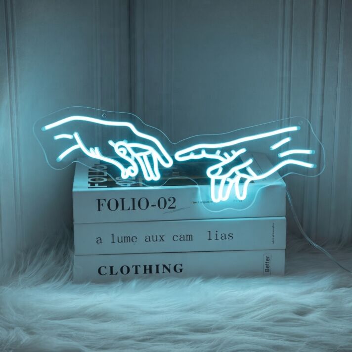Hand Of God Neon Sign for Artistic Decor