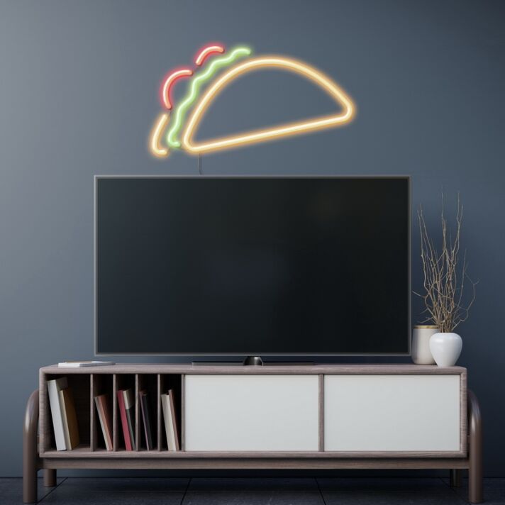 Taco Neon Sign for Restaurants and Food Lovers
