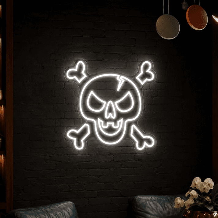 Skull Neon Sign for Halloween and Edgy Decor