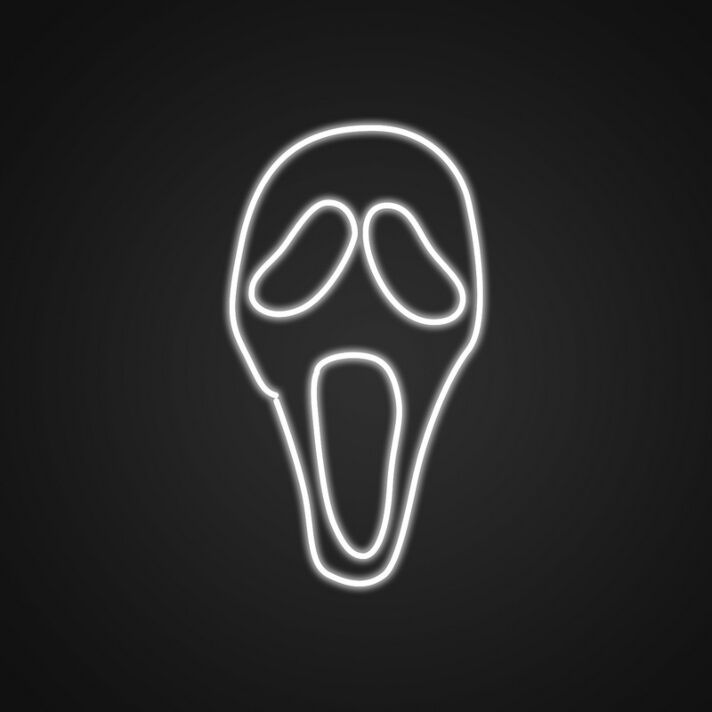 Ghost Face Neon Sign for Halloween Decor