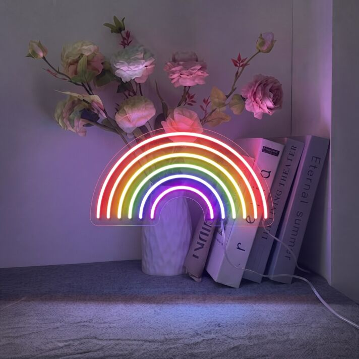 Rainbow Sign Neon Sign for Colorful Decor