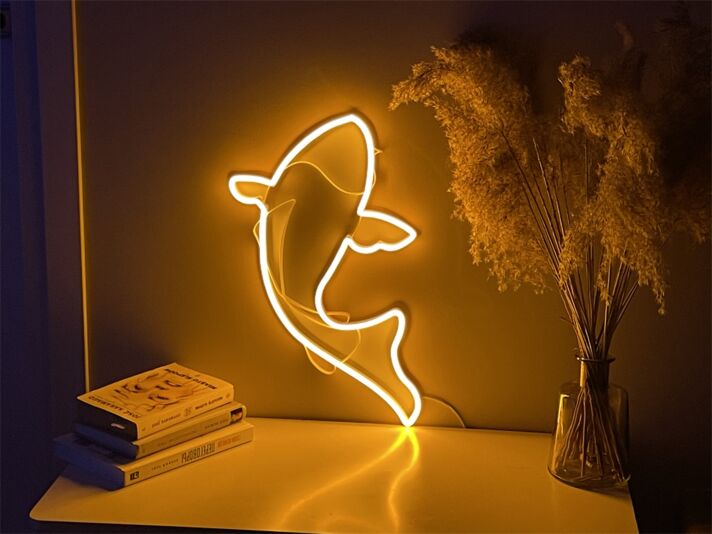 Brighten Up Your Space: Carp Fish LED Neon Sign for Home Decor, Bars, and Festive Celebrations
