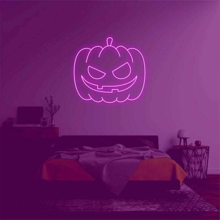 Pumpkin Head' neon sign