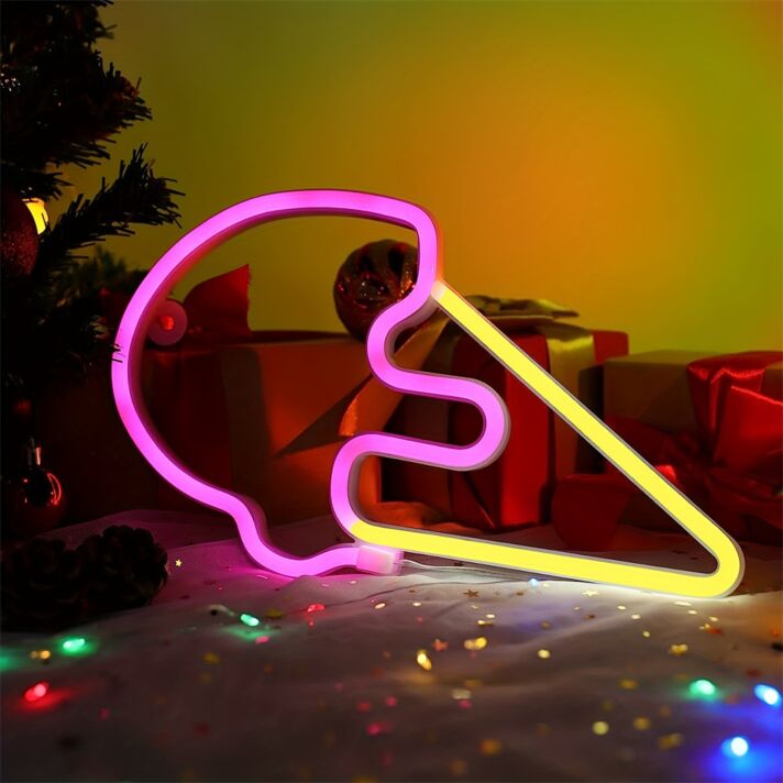 Two-Color Ice Cream Cone LED Neon Sign