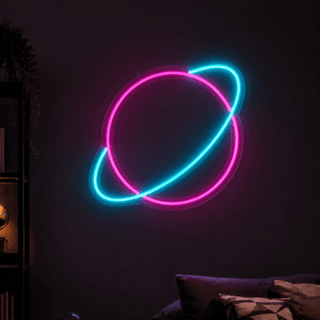 Brighten Up Your Space: From Cozy Bedrooms to Trendy Bars with the Saturn Planet LED Neon Sign