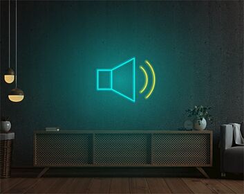 Brighten Your Space: Speaker On LED Neon Sign Perfect for Bars, Home Entertainment, and DJ Booths