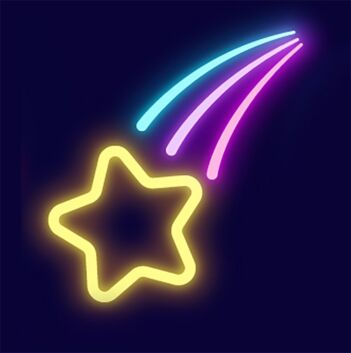 Shooting Star with Colorful Trails LED Neon Sign
