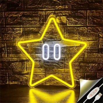 Brighten Up Your Space - Star Pentagram LED Neon Sign Ideal for Home Decor, Bars, and Celebratory Events