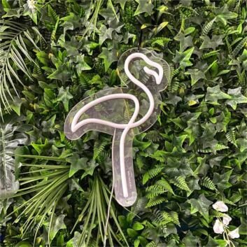 Stock Flamingo Outline LED Neon Sign