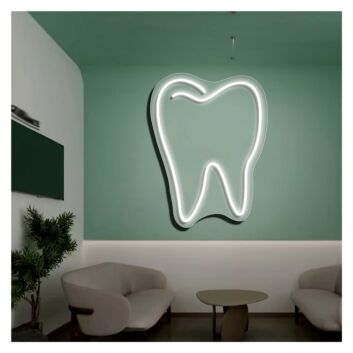 Brighten Up Your Space: Wall Decor Home Decor Teeth LED Neon Sign, Perfect for Bars, Dental Offices, and Quirky Home Settings
