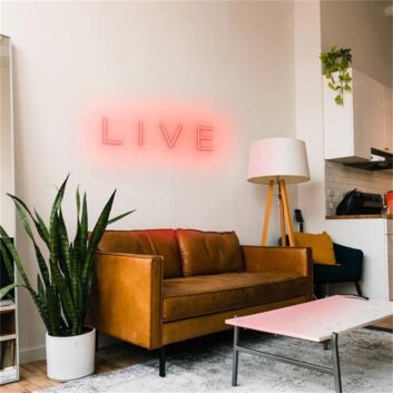 Brighten Up Your Space: Wall Decor Home Live LED Sign, Perfect for Bars, Weddings, and Office Ambiance