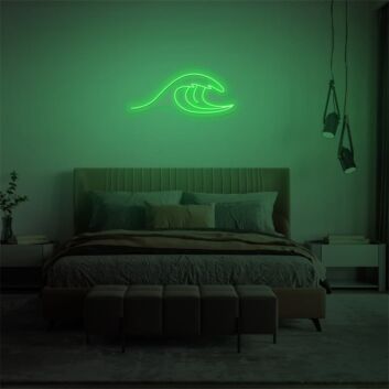 Brighten Your Space: Wave LED Neon Sign for Bars, Home Decor, and Office Ambiance.