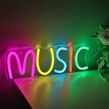 Bring Vibrant Beats to Your Space: Yellow Ice Blue Green Music LED Neon for Bars, Parties, and Home Entertainment.