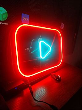Brighten Your Entertainment Space or Office with Youtube LED Neon Sign - Perfect for Content Creators and Social Gatherings.