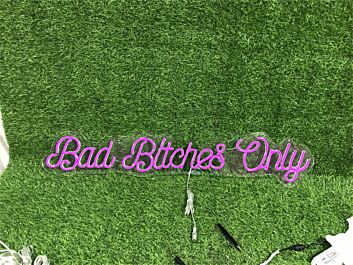 Elevate Your Home, Office, or Party Ambience with the Bad Bitch Only In Purple LED Neon Sign.