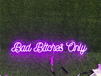 Elevate Your Home, Office, or Party Ambience with the Bad Bitch Only In Purple LED Neon Sign.